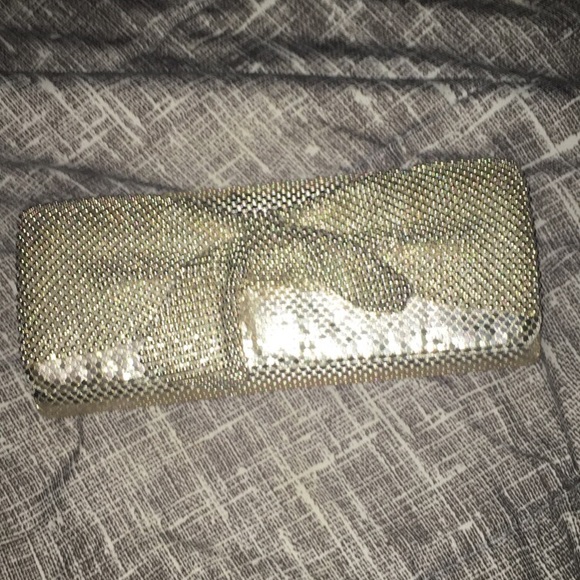 Gold Jessica McClintock Clutch With Bow - Picture 2 of 5